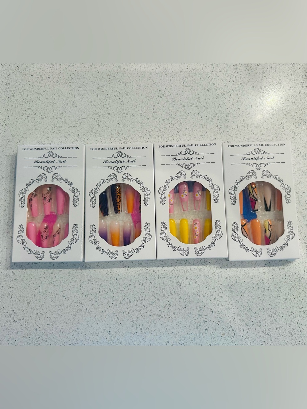 Trendy Press-On Nails – 4 Sets Included